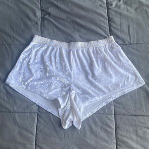 Victoria’s Secret white velvet sleep shorts